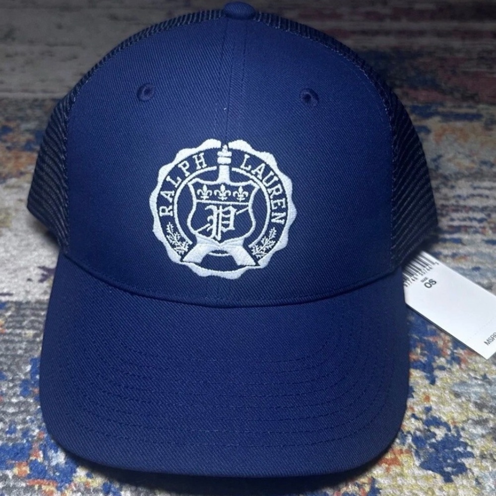 Polo crest Ralph Lauren blue trucker team hat
